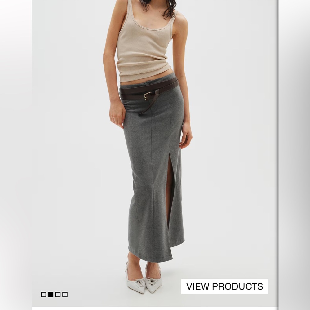 H&M Gray Midi Skirt nwt Plus Sz 24